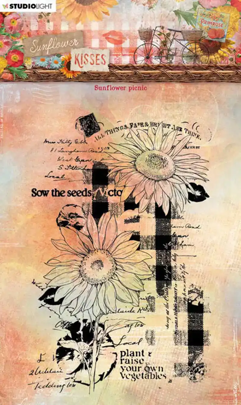 Sunflower Kisses Clear Stamp Wildflower Basket