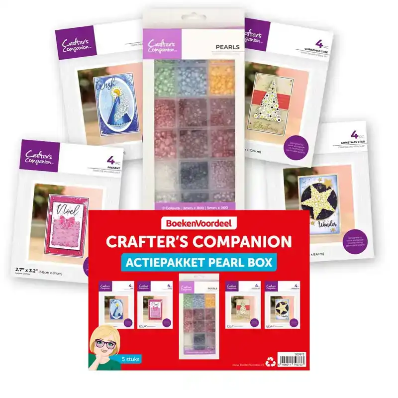 Actie Pakket Crafters Companion Pearl Box inclisief 4 snijmallen<br>