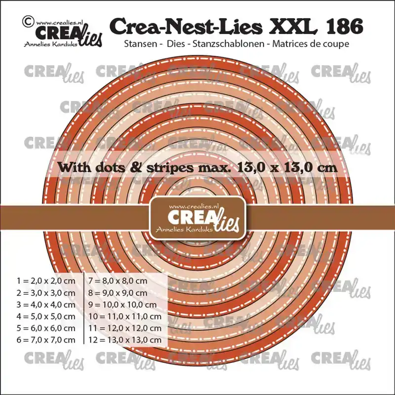 Crealies Crea-Nest-Lies XXL Cirkels met stippen en strepen