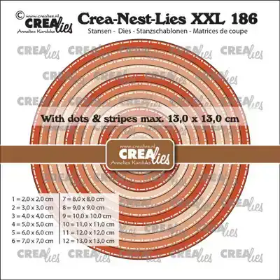 Crealies Crea-Nest-Lies XXL Cirkels met stippen en strepen