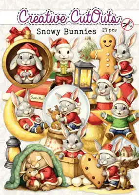 Snowy Bunnies Stansplaatjes 23 stuks