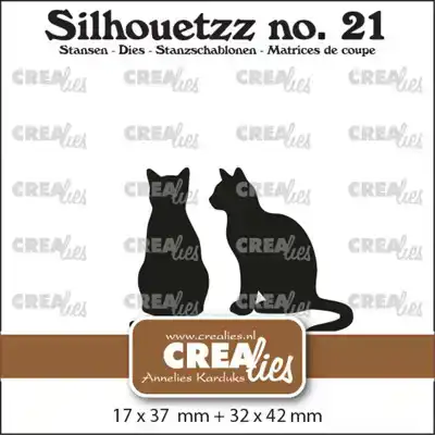 Crealies Silhouetzz Katten zittend