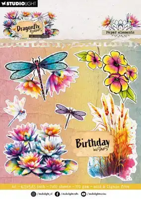 Studio Light Dragonfly Dreams Die-Cut Paperpad Paper Elements