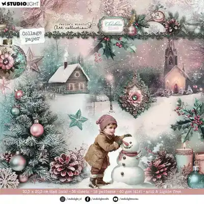 JMA Collage Paper Pad Backgrounds & Elements Christmas Blush