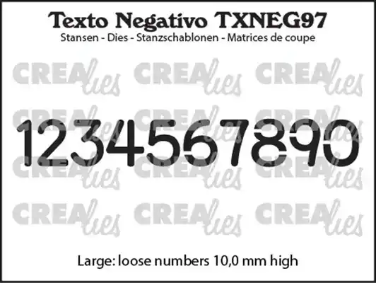 Crealies Texto Negativo Cijfers Groot