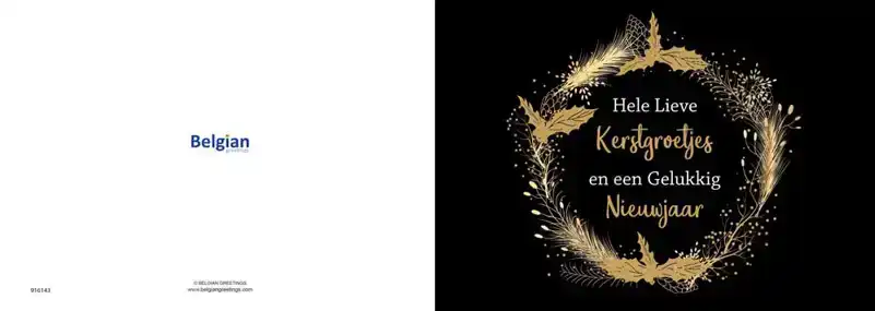 Kerstkaart 2025 zwart goud tekst