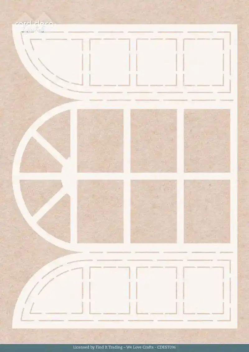 Card Deco Essentials Winter Bunnies stencil winter window A4