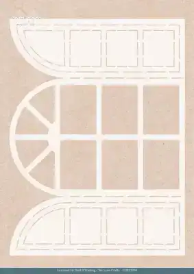 Card Deco Essentials Winter Bunnies stencil winter window A4