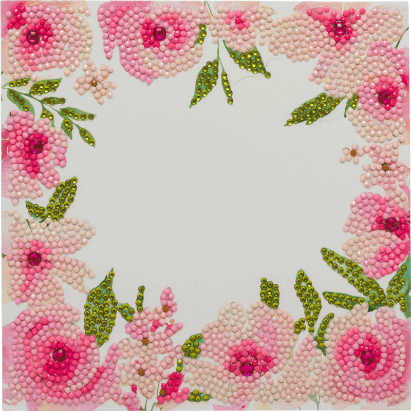 Crystal Card kit A73 bloemen border 18x18cm