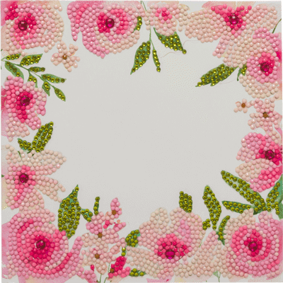 Crystal Card kit A73 bloemen border 18x18cm