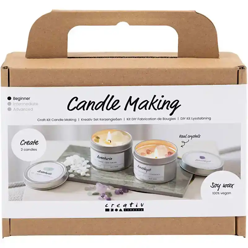 Hobbyset Kaarsen Maken, Sojakaars met aventurien en amethist