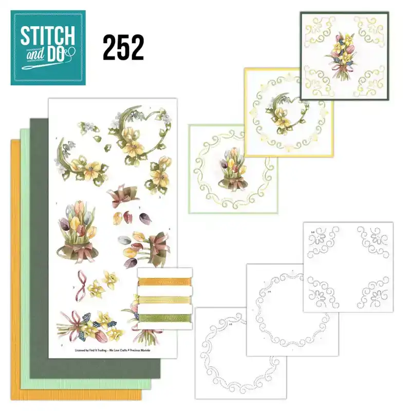 Stitch & Do 252 Precious Marieke yellow flowers