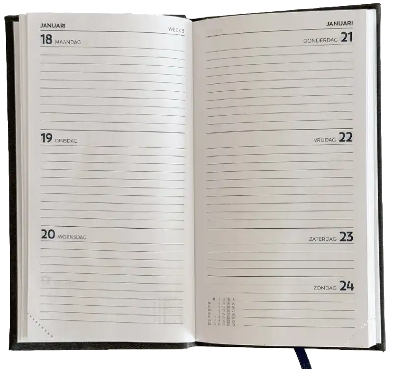 Zakagenda topper 2027 rood luxe harde kaft