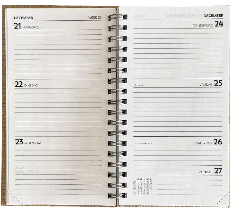 Zakagenda staand wire-o 2027 rood