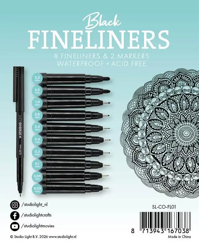 SL Fineliners 10 stuks 8 fineliners + 2 markers