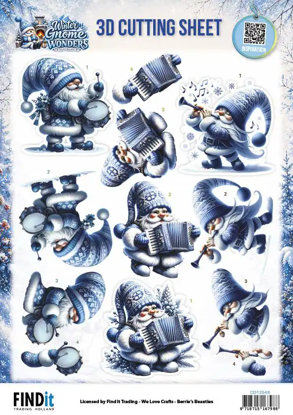 Berries Beauties 3D Knipvellen Winter Gnome Wonders Winter Fun/ Frozen Harmonies