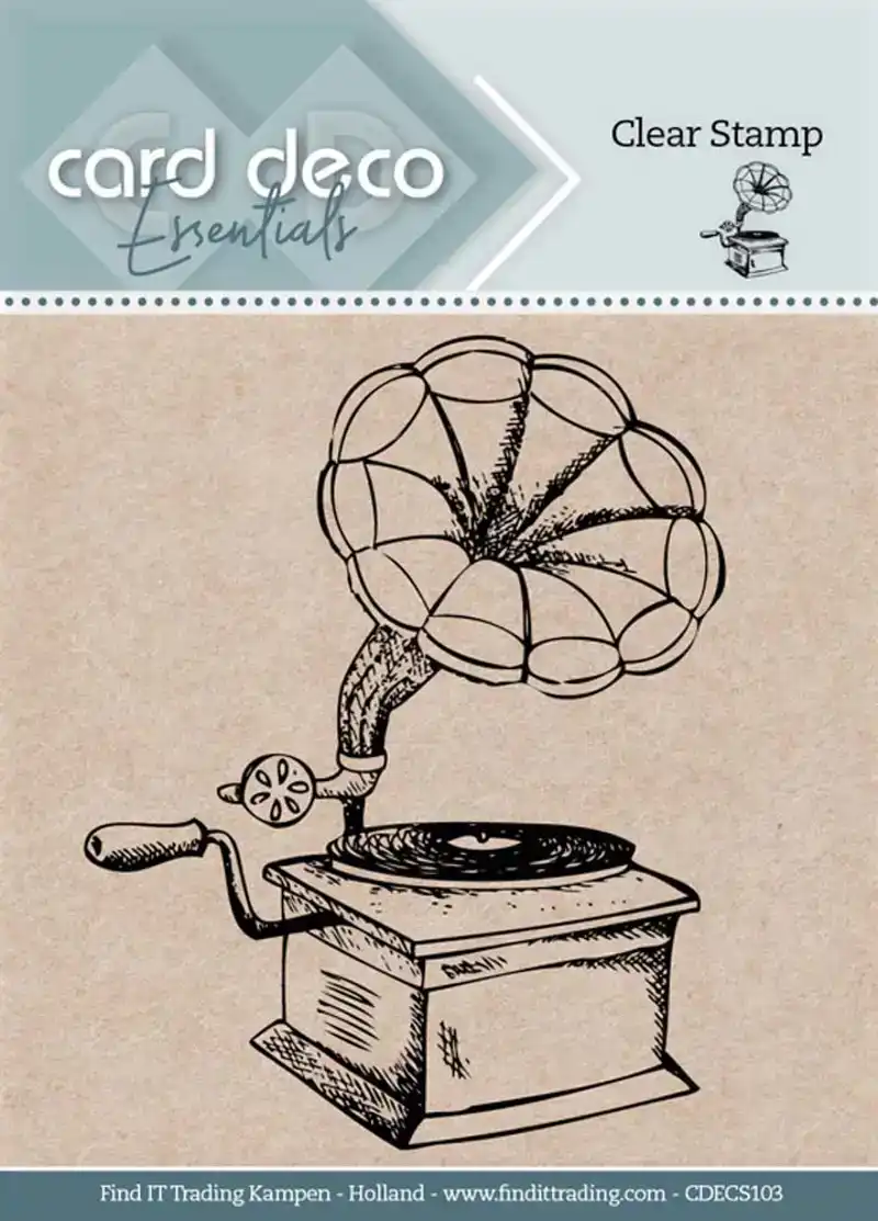 Clear Stamp Gramophone Card Deco Essentials
