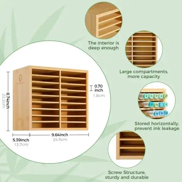 Ohuhu Bamboo Marker Organizer voor 126 markers (zonder markers)