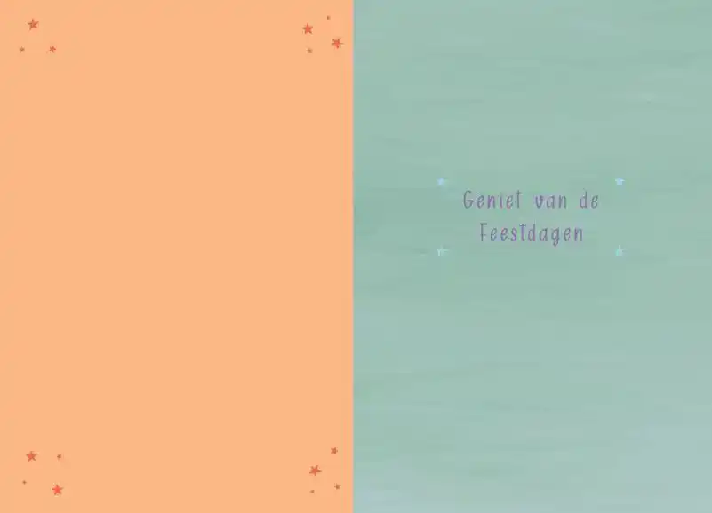 Kerstkaart 2025 Prettige kerst gekleurde bomen