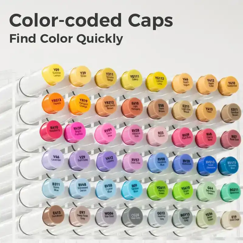 Ohuhu Honolulu B48 Mid-Tone Colors Alcohol Markers Dual Tip Set