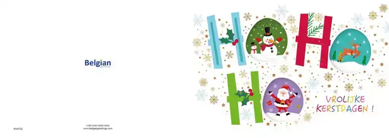 Kerstkaart 2025 ho ho ho getekend