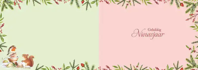 Kerstkaart 2025 3 afbeeldingen diertjes