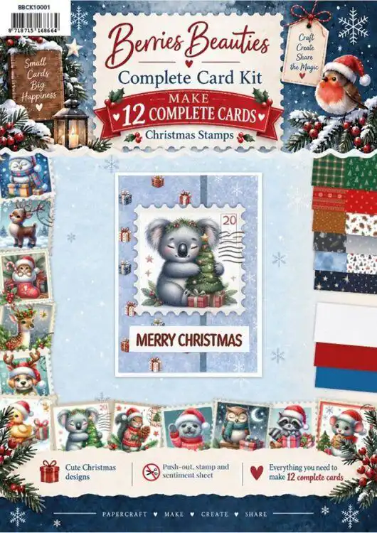 Berrie's Beauties Complete Card Kit Christmas Stamps Animals