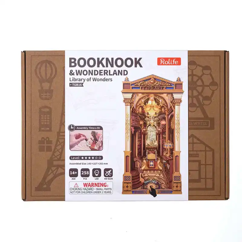 Robotime Book Nook Library of Wonders
