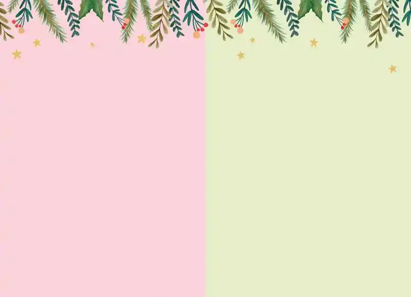 Kerstkaart 2025 kerstdagen groen boom/ kerstdagen roze kerstbal