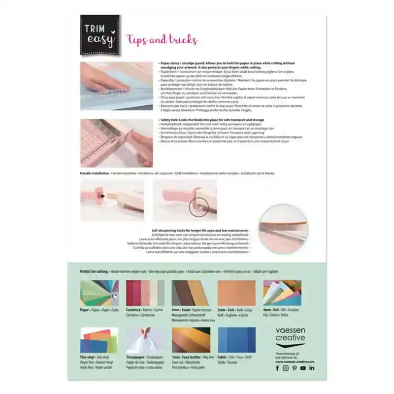 Guillotine Papersnijder 30cm roze Vaessen